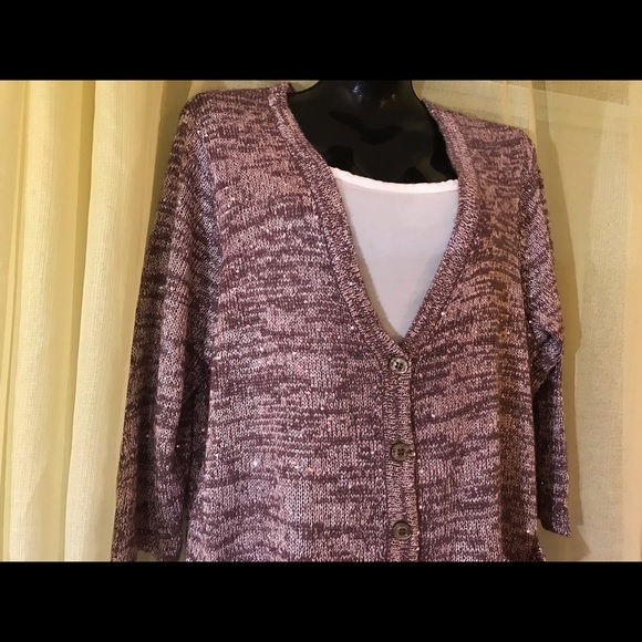 ✅🆕Cardigan sweater plum with sequins - Picture 3 of 7